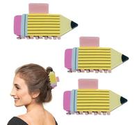 Lot de 3 pinces à cheveux amusantes pour enseignantes, pour femme et fille, barrettes à cheveux élégantes pour la rentrée scolaire, accessoires pour enseignants, étudiants, appreaction (D)