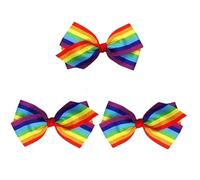 Lot de 3 pinces à cheveux arc-en-ciel pour femmes et filles - Accessoires pour cheveux - Accessoires pour cheveux - Pince à cheveux en ruban, pinces et barrettes (10,2 cm arc-en-ciel)