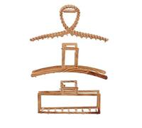 Lot de 3 pinces à cheveux en bois, grandes pinces à cheveux pour cheveux épais et fins, barrettes à cheveux banane pour femmes et filles