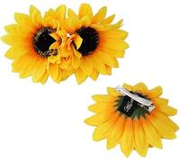 Lot de 3 pinces à cheveux en forme de tournesol - Motif floral jaune - Accessoires de coiffure pour fête, plage, vacances, mariage, femme et fille
