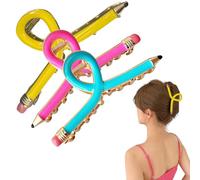 Lot de 3 pinces à cheveux jaunes pour la rentrée scolaire pour femme, pinces à cheveux antidérapantes pour cheveux épais et fins pour enseignantes (mélange)