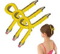 Lot de 3 pinces à cheveux jaunes pour la rentrée scolaire pour femme, pinces à cheveux antidérapantes pour cheveux épais et fins pour enseignantes (jaune)