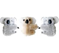 Lot de 3 pinces à cheveux koala en peluche grise et kaki, mignonnes à clipser en forme de koala en peluche pour femme