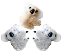 Lot de 3 pinces à cheveux koala en peluche grise et kaki, mignonnes à clipser en forme de koala en peluche pour femme