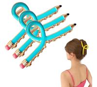 Lot de 3 pinces à cheveux plates pour femme, pinces à cheveux antidérapantes pour la rentrée scolaire, accessoires de coiffure épais et fins pour enseignantes (bleu)