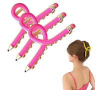 Lot de 3 pinces à cheveux plates pour femme, pinces à cheveux antidérapantes pour la rentrée scolaire, accessoires de coiffure épais et fins pour enseignantes (rose)