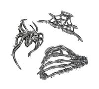 Lot de 3 pinces à cheveux résistantes pour Halloween, voyages, écoles, concerts, etc