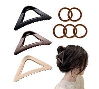 Lot de 3 pinces à cheveux triangulaires antidérapantes pour femme et fille - Pinces à cheveux tricolores pour cheveux épais