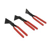 Lot de 3 pinces à déplier pour carrosserie (droite 0°, coudée à 45° et 90°) en acier au carbone, outil pour Spengler et couvrir, plier des tôles (rouge)