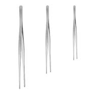 Lot de 3 pinces à épiler de cuisine en acier inoxydable avec pointes dentelées de précision 20 cm, 25 cm, 30 cm, pour la cuisson, la friture, le grill, le service