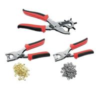Lot de 3 pinces à sertir les oeillets / boutons avec pince emporte pièce / Trous de ceinture