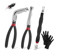 Lot de 3 pinces à tronçonner électriques de 20,3 cm à 60 degrés - Pince de câblage longue pour voitures, conduites de carburant et colliers de tuyau d'essence