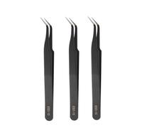 Lot de 3 pinces antistatiques coudées | Restes de morceaux et petits débris