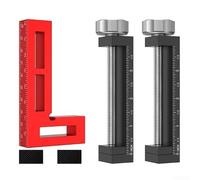 Lot de 3 pinces d'angle à 90 degrés pour le travail du bois - Localisateur à angle droit en alliage d'aluminium avec coussinets de protection pour montage de cadre, fabrication d'armoires et projets