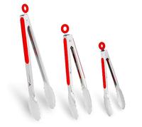 Lot de 3 pinces de cuisine en acier inoxydable de qualité supérieure - Pour cuisine - 21 cm, 27 cm et 34 cm - Lot de 3 pinces de cuisine (21 cm) + 27 cm + 34 cm