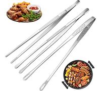 Lot de 3 pinces de cuisine extra longues comprenant 2 pinces de cuisine en acier inoxydable de 30,5 cm et 27,9 cm Pince à pain Pince à pâtisserie pour barbecue, chef, salade, nourriture de mer