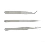 Lot de 3 pinces de précision en acier inoxydable, outil de réparation pour appareils électroniques, compatible avec la manipulation de petits composants à la maison, en atelier et en réparation