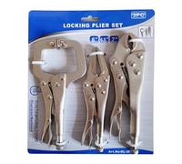 Lot de 3 pinces de verrouillage industrielles, étau fixe, outils de serrage à long bec incurvé, pince de camping en C, outil d'installation de tuyaux