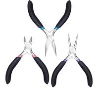 Lot de 3 pinces nasales à aiguilles pour bijoux - Outil de fabrication de bijoux - Poignée confortable - Pince artisanale pour l'artisanat