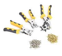 Lot de 3 pinces perforatrices pour ceinture en cuir, kit d'outils professionnels pour l'artisanat de ceinture avec boutons de ceinture en métal, perforatrice multi-tailles pour