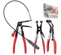 Lot de 3 pinces pour colliers de serrage avec col droit, fonction de verrouillage à cliquet, kit d'outils pour réparation automobile