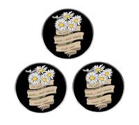 Lot de 3 pin's en alliage avec inscription « I'm Not Dead, I Only Dress That Way » - Inspiré de la musique - Motif marguerite - Accessoires pour vêtements, sac à dos, chapeau, 3cm(1.2"), Métal, Pas de