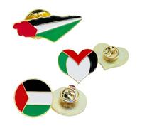 Lot de 3 pin's en métal avec drapeau de la Palestine, petit drapeau de la Palestine, pastèque nationale de la Palestine, 3pcs