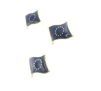 Lot de 3 pin's en métal émaillé avec drapeau de l'Union européenne, Métal