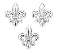 Lot de 3 Pin's Fleur de Lys | Broche Classique et Elégante | Pins Argenté Cadeau Epingle de Mariage pour Homme | Épinglette France Patriote