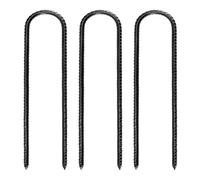 Lot de 3 piquets d'ancrage de jardin robustes en forme de L - Piquet de clôture en métal - Piquets de tente de camping - Piquets en acier pour jardin, cour, clôture en métal L/U shape