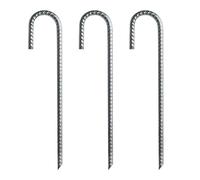 Lot de 3 piquets de tente en acier L/Ushape - Piquet de clôture en métal pour trampolines de camping - Abri de jardin - Piquet de clôture en métal L/U shape