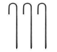 Lot de 3 piquets de tente en acier L/Ushape - Piquet de clôture en métal pour trampolines de camping - Abri de jardin - Piquet de clôture en métal L/U shape