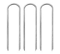 Lot de 3 piquets de tente en acier L/Ushape - Piquet de clôture en métal pour trampolines de camping - Abri de jardin - Piquet de clôture en métal L/U shape