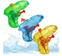 Lot de 3 pistolets à eau multicolores de 8 cm - Très grande portée - Petit mini pistolet pulvérisateur - Pistolet à eau pour enfants (3 pièces - 8 cm)