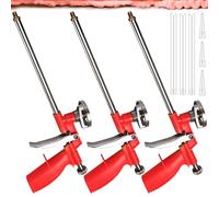 Lot de 3 pistolets à mousse de construction, pour la maison et le bureau, pour les professionnels (rouge)