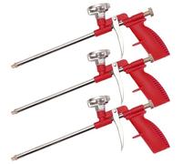 Lot de 3 pistolets à mousse de polyuréthane avec poignée ergonomique en plastique - Orange et rouge