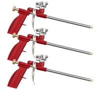 Lot de 3 pistolets à mousse polyuréthane, pistolet à mousse de construction, en métal, pistolet doseur professionnel avec poignée ergonomique en plastique, pour bricoleurs et professionnels, pour