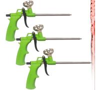 Lot de 3 pistolets à mousse polyuréthane, pistolets à mousse de construction, en métal, pistolet doseur professionnel avec poignée ergonomique en plastique, pour bricoleurs professionnels, pour