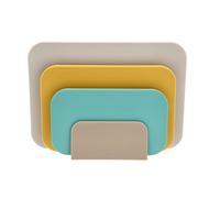Rosti Chaptima Set de 3 Planches à Découper en Plastique - Lavable au Lave-Vaisselle - avec Support de Rangement, Plage