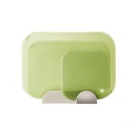 Lot de 3 planches à découper en plastique avec support pour viande, fruits, légumes, cuisine, préparation des aliments et protection de comptoir (vert)
