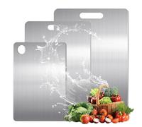 Lot de 3 planches à découper en titane, tapis de decoupe double face en titane de qualité alimentaire pour cuisine, idéales pour couper la viande, les fruits et les légumes.