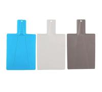 Lot de 3 planches à découper pliables en plastique, 38 x 21,5 cm, antidérapantes et pliables pour cuisine, pique-nique, couper des fruits, des légumes, de la viande (bleu + blanc + gris)