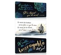 Lot de 3 Plaque Metal Vintage avec Citation - Le Secret du Bonheur - Panneau Pancarte Poster Affiche Decoration Murale Pour la Maison Cuisine Salon Chambre 15x30cm