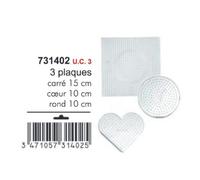 Lot de 3 plaques a picots perlou