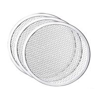Lot de 3 plaques à pizza rondes de 33 cm en aluminium épais pour une répartition uniforme de la chaleur et un nettoyage facile Plaque de cuisson empilable pour fêtes domestiques et réunions de famille