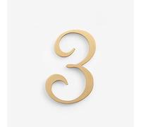 Lot de 3 plaques autocollantes 3D en laiton - 5 cm - Pour intérieur ou extérieur - Pour intérieur ou extérieur - 5 cm