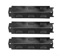 Lot de 3 plaques chauffantes en acier pour barbecue Charbroil Grill King KENMORE Master Forge - Chauffage uniforme - Noir - 36,8 x 10,7 cm