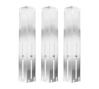 Lot de 3 plaques chauffantes réglables en acier inoxydable pour barbecue Weber pour Charbroil pour Landmann - Bouclier thermique résistant à la rouille et protection anti-évasement pour barbecue à gaz