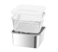 Lot de 3 plaques de cuisson antiadhésives en acier inoxydable pour four - Passe au lave-vaisselle - 19 x 19 x 9 cm