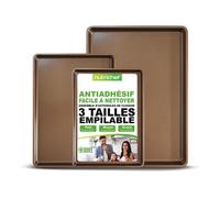 Lot de 3 Plaques de Cuisson en acier au carbone -